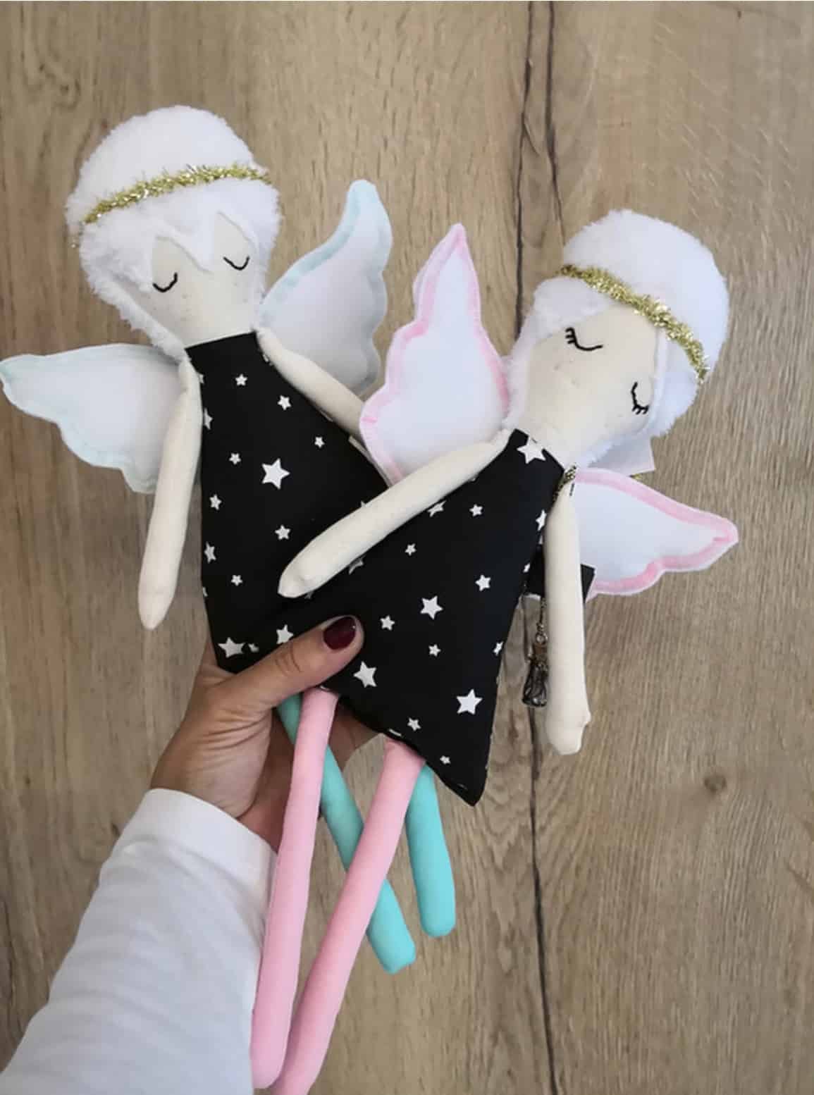 Stoffpuppe Engel 35 cm Black Star Boy Hauptbild