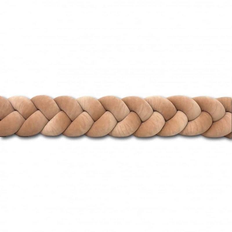 Tour de lit tresse velours caramel