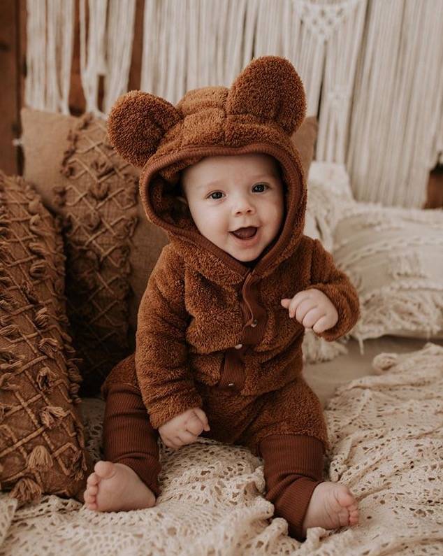 Fleece Overall with Ears|GOTS Baumwolle |Teddy Caramel 18685 Fleece Overall with Ears|GOTS Baumwolle |Teddy Caramel Hauptbild
