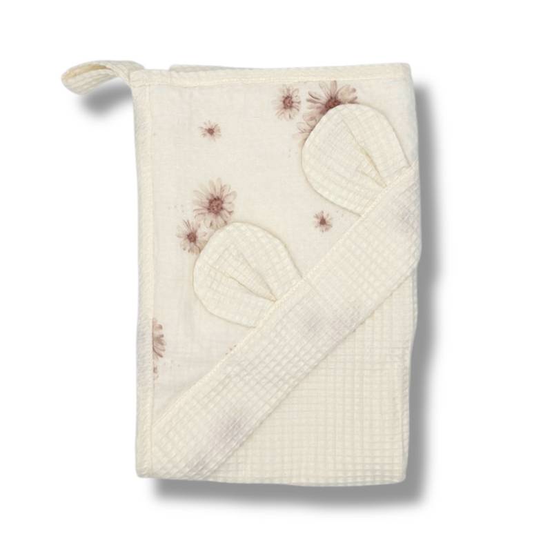Badtuch mit Kapuze | Waffel| Daisies Hauptbild
