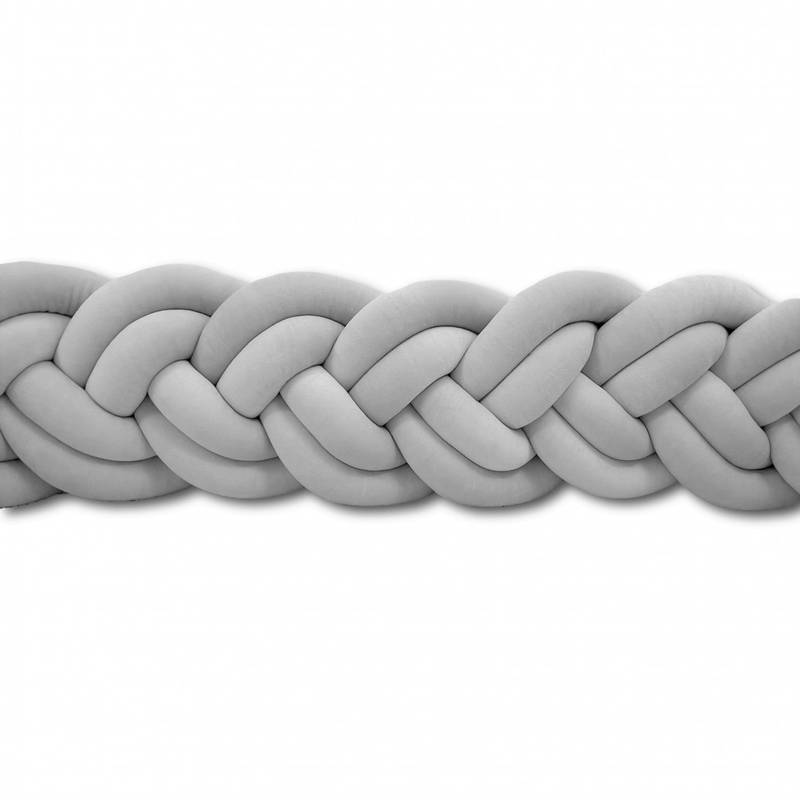 Bettschlange Dual 6 Stränge aus Velours | 200cm | Grau Hauptbild