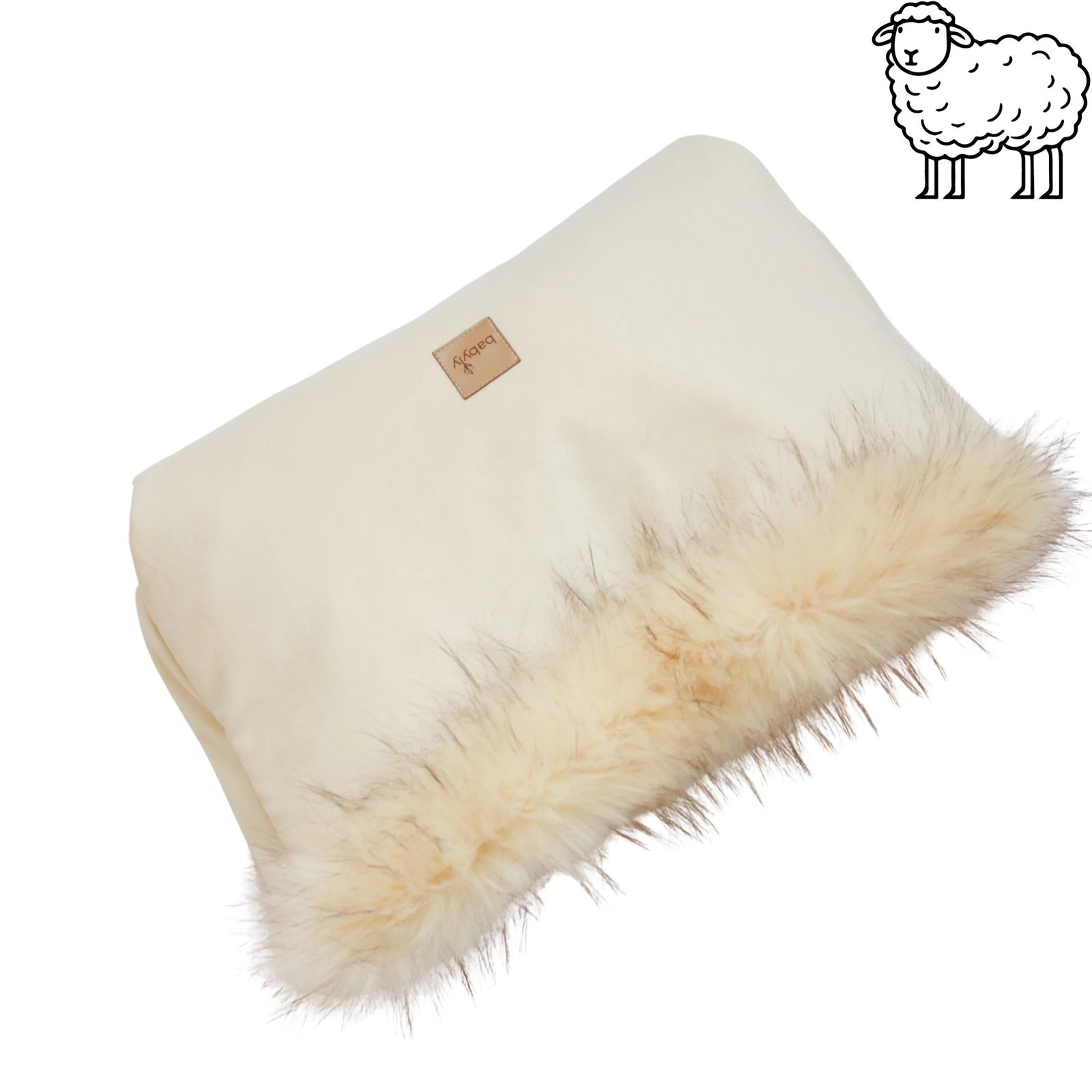 Wool hand muff for strollers – Cream Main image