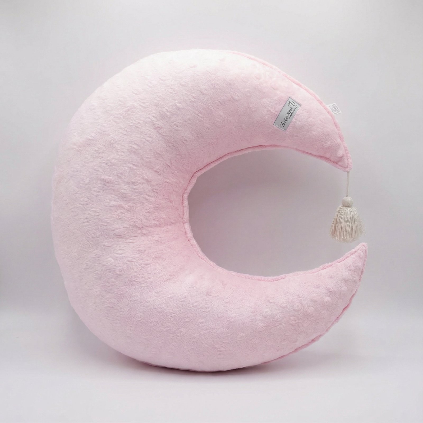 Coussin d'allaitement croissant de lune | Minky | Rose 31271 Coussin d'allaitement en forme de croissant | Minky | Image principale rose