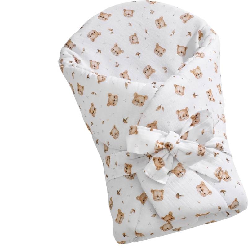 Einschlagdecke Musselin Teddy Bär – Image 1