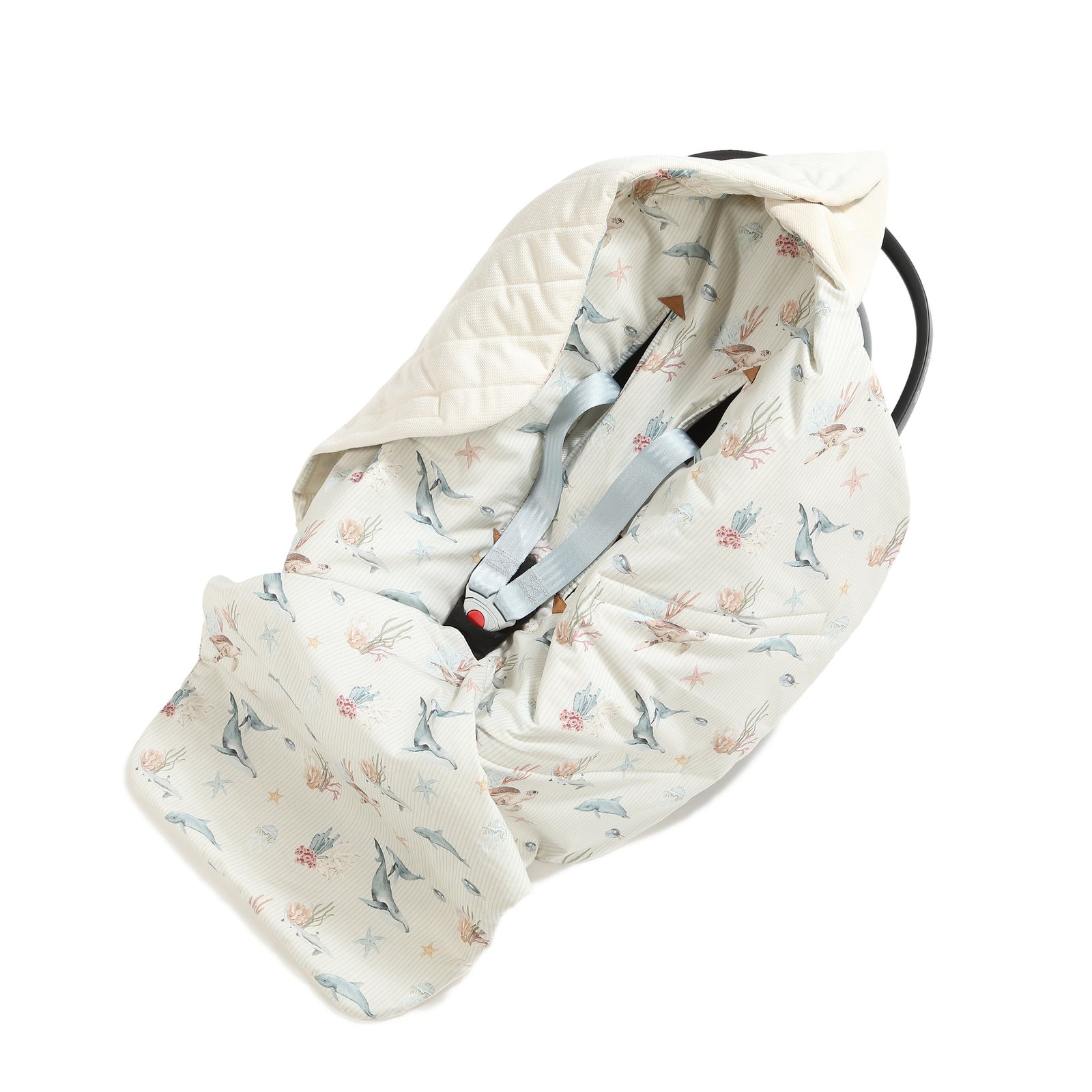 Einschlagdecke Babyschale Baumwolle Velvet Multi SEAWORLD – Image 1