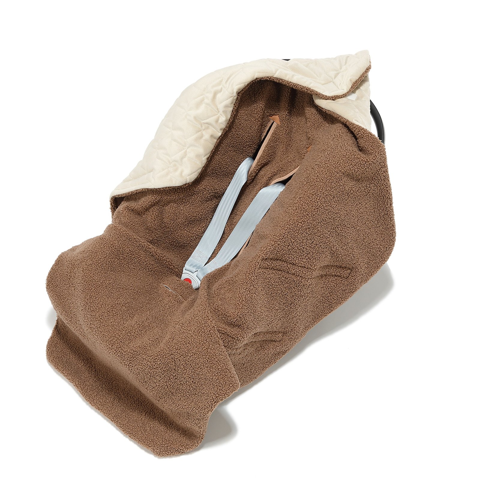 Einschlagdecke Babyschale Teddybär LATTE – Image 1