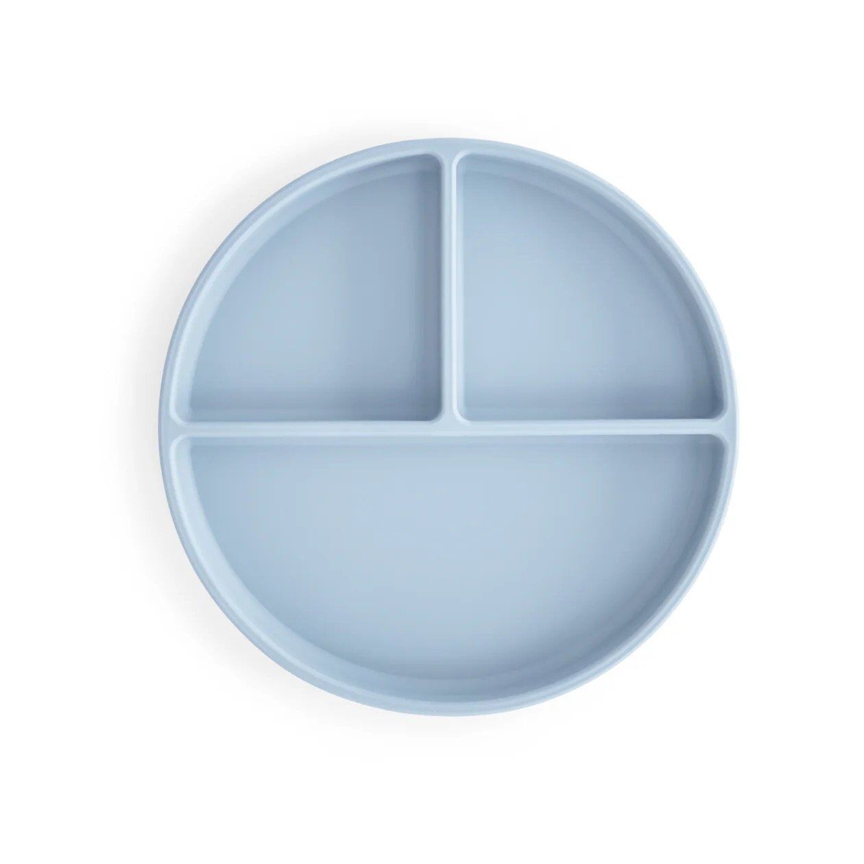 Mushie Silikon Teller mit Saugnapf Powder Blue Hauptbild