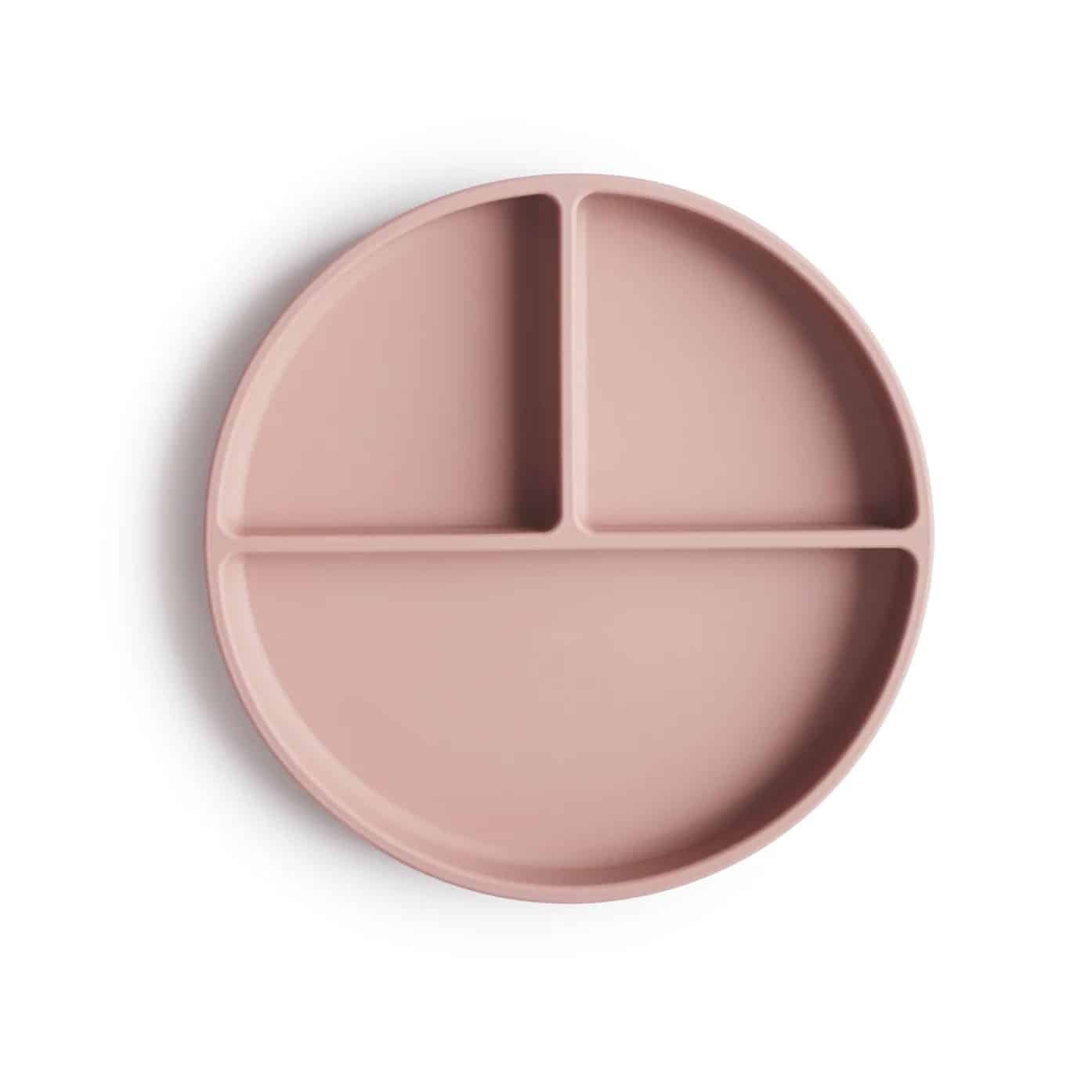 Mushie Silicone Plate with Suction Cup Blush Main Image