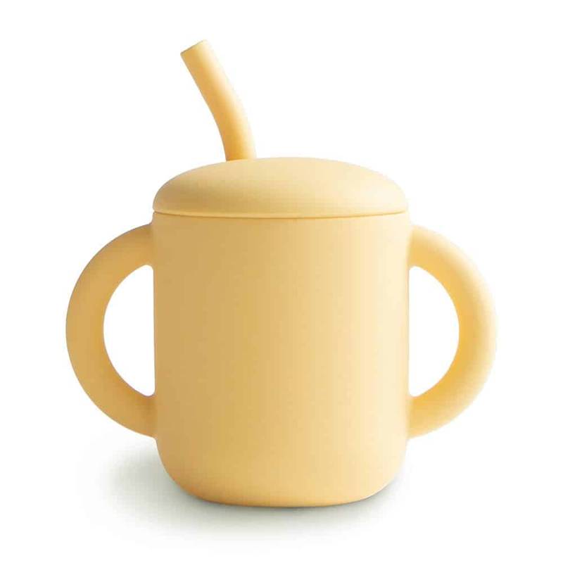 Mushie Training cup with straw Pale Daffodil main image