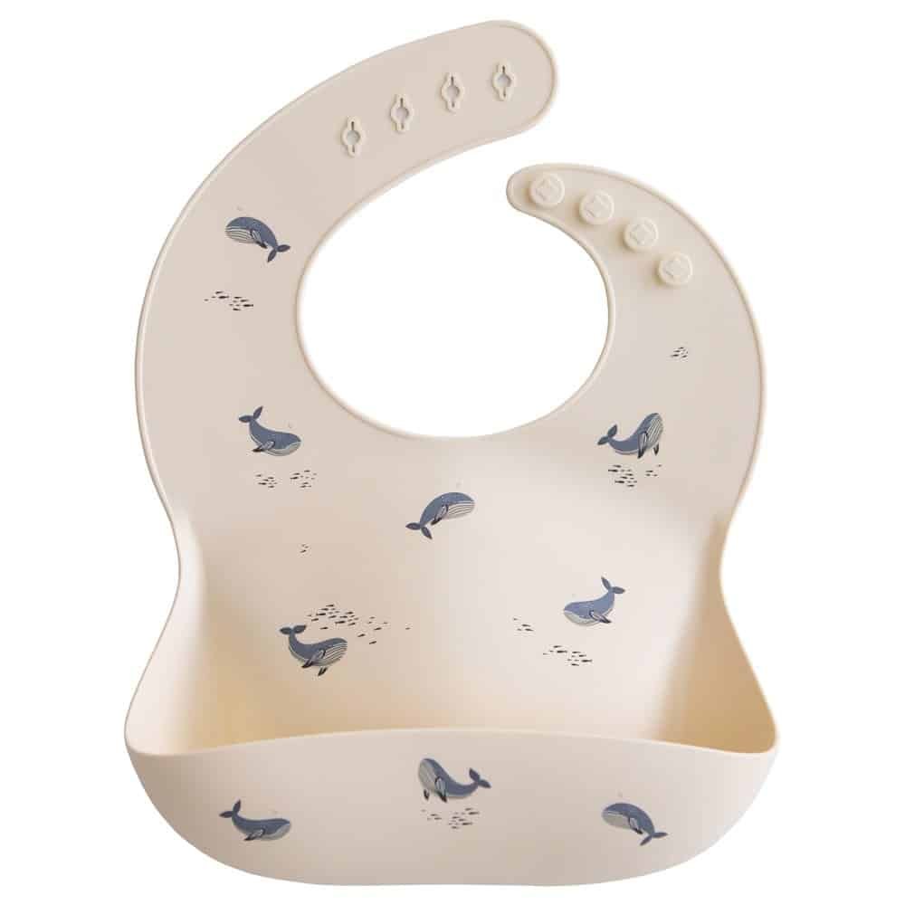 Mushie Silicone Bib Whales Main Image