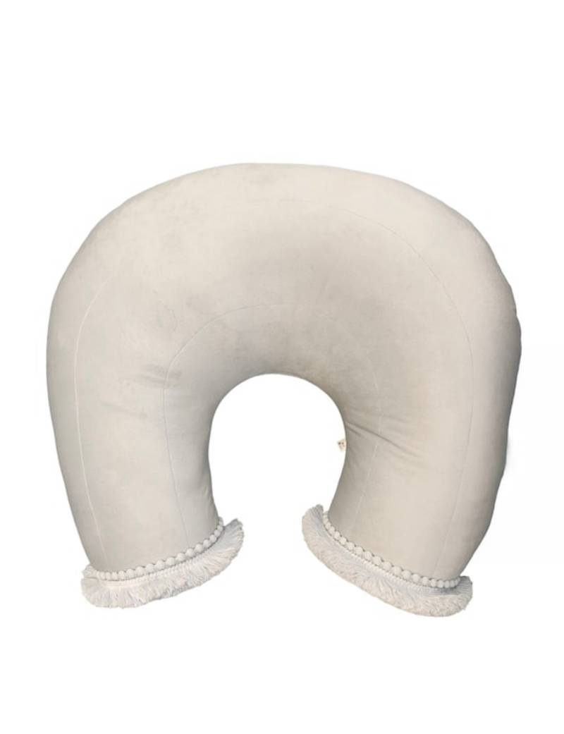Boho Velvet Beige Nursing Pillow (Main Image)