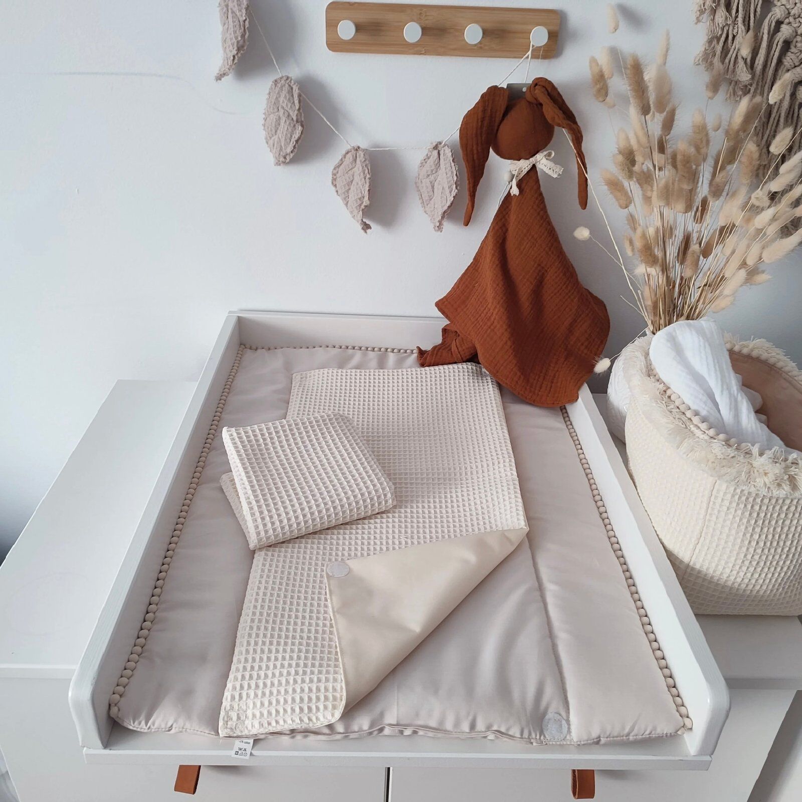 Boho changing mat including removable waterproof pad | Beige main image