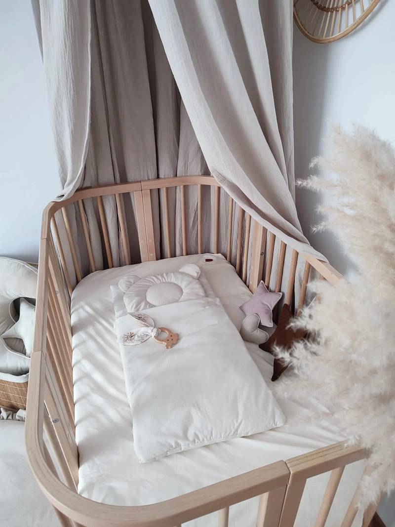 Gigoteuse bébé avec oreiller en velours | Indice de chaleur 2,5 | Oreiller amovible | Crème (Image principale)