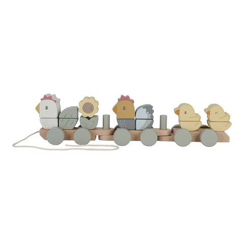 Little Dutch Eisenbahn mit Steck-Formen Huhn Little Farm FSC Hauptbild