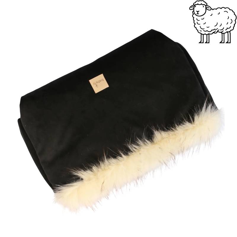 Wool hand muff for strollers – Black (main image)