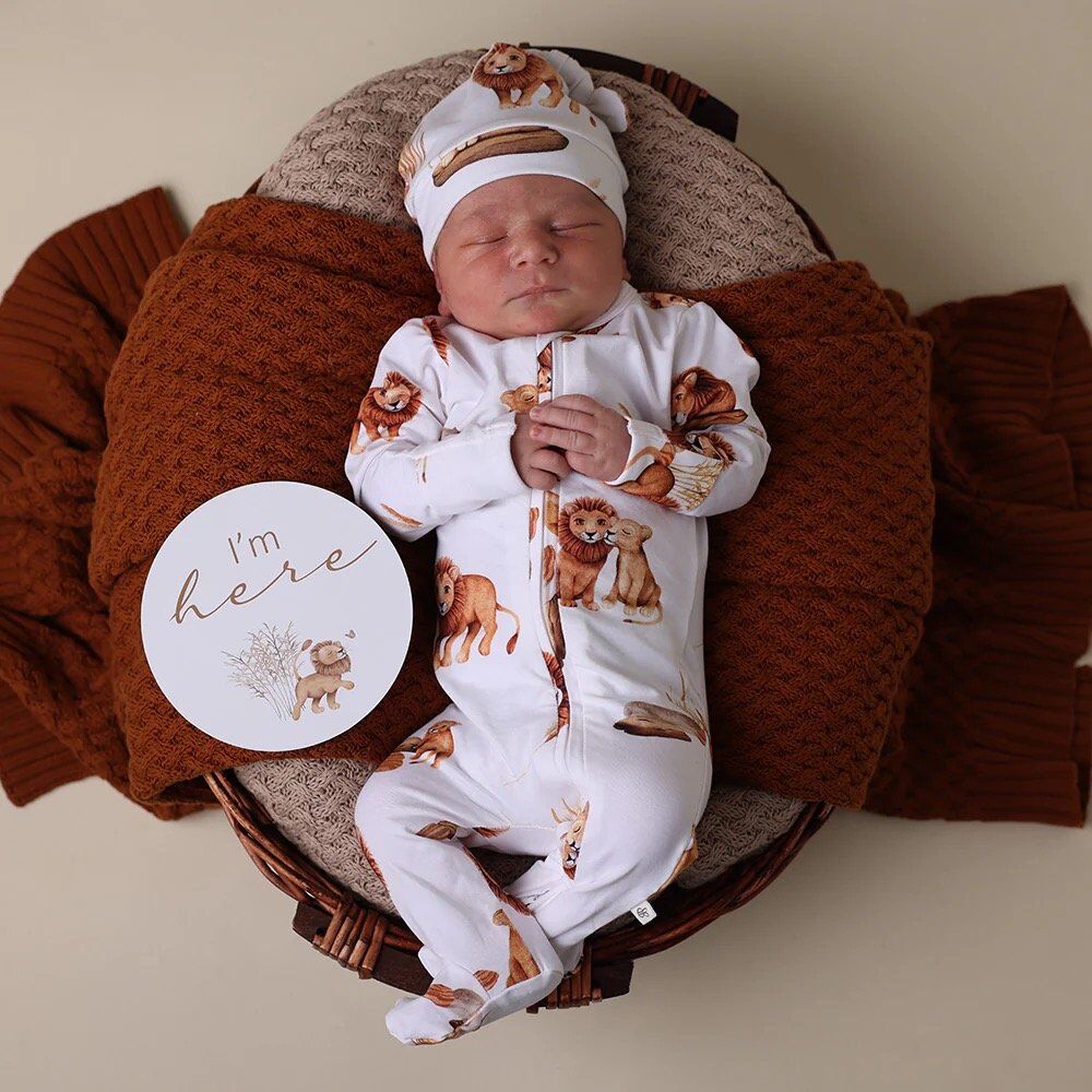 Lion Organic Snuggle Sleepsuit Zip Footie 30196 Lion Organic Snuggle Sleepsuit Zip Footie Main Image