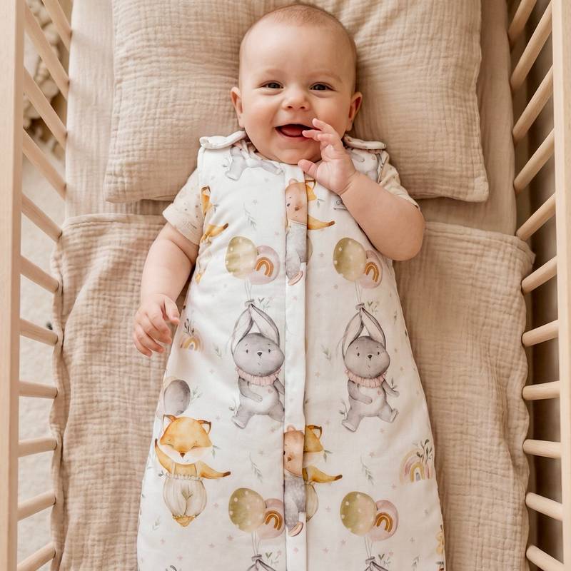 Baby sleeping bag | Premium cotton | Little Party Friends main image