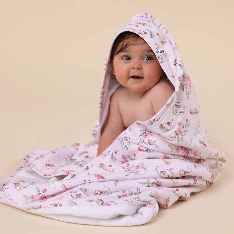 Alice's Tea Party Bio-Baby-Kapuzenhandtuch - immagine 1