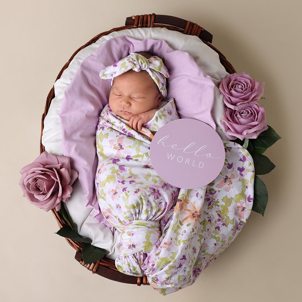 Isla Organic Jersey Wrap & Topknot Set - Image 1
