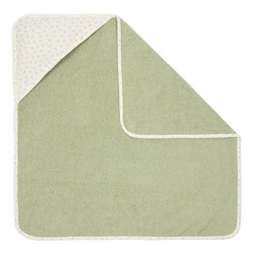 Asciugamano con cappuccio in mussola con motivo a foglie di mirtillo - 75x75 cm Immagine principale