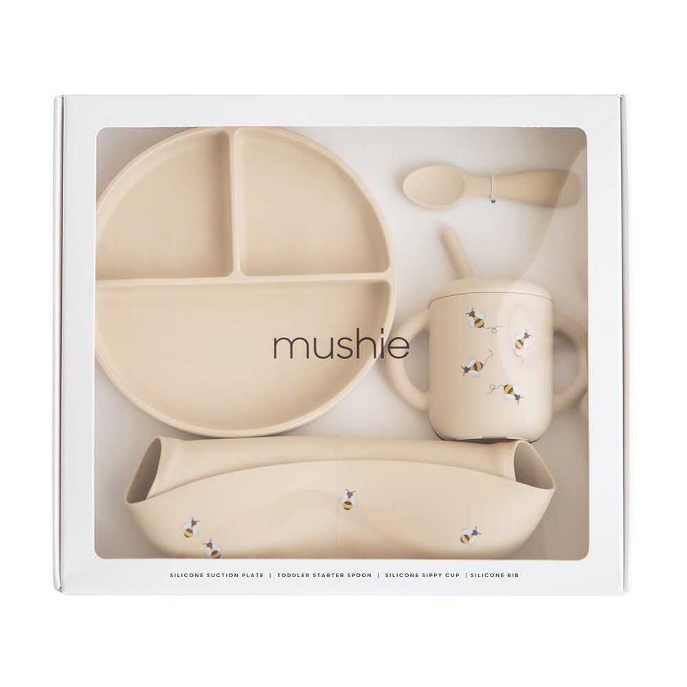 Mushie Silikon Geschirr Set Bees – Bild 1