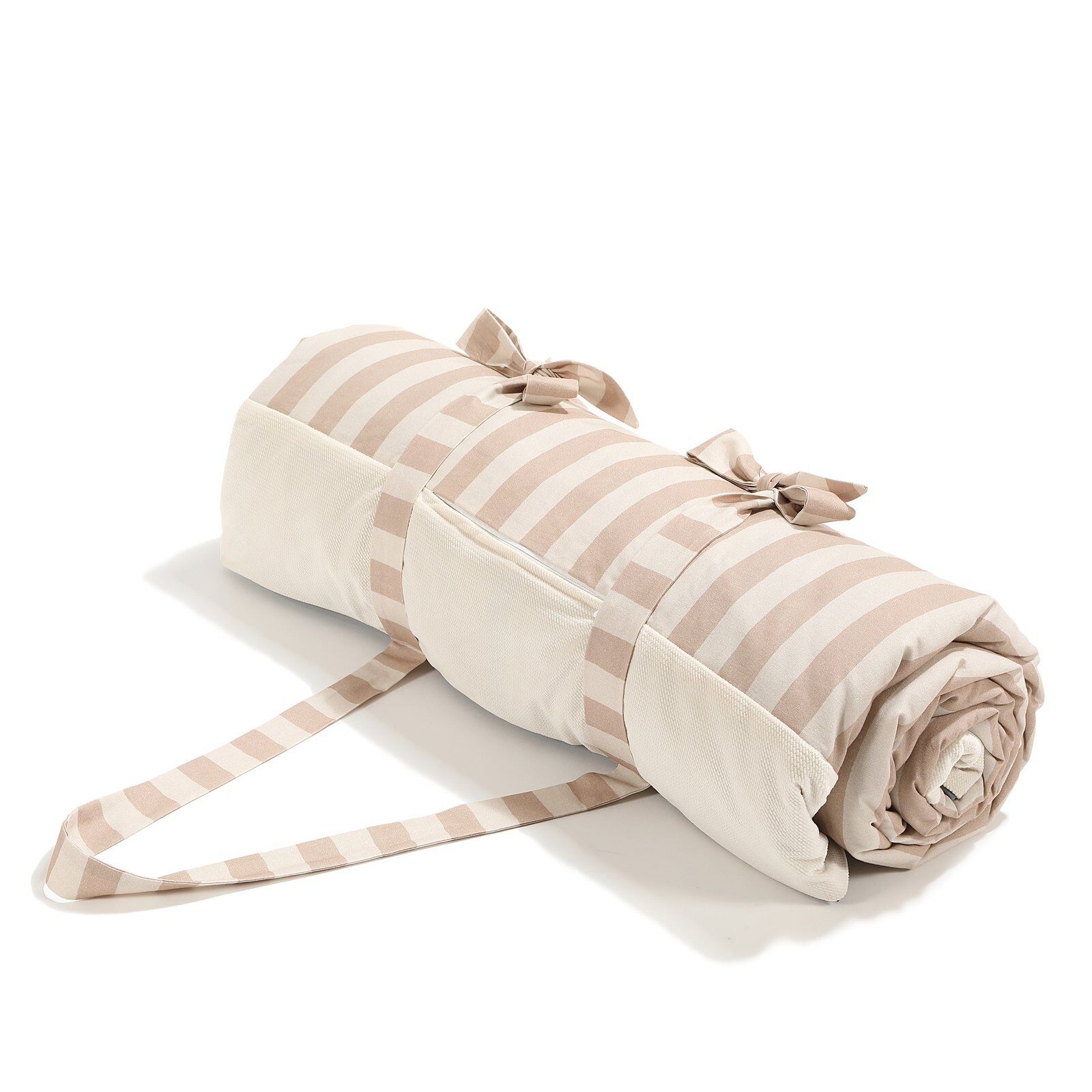 Picknickdecke STRIPES BEIGE - XXL - 180 x 190 cm – Image 1