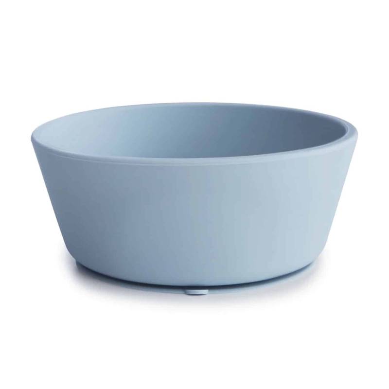 Bol en silicone Mushie avec ventouse, bleu poudre (image principale)