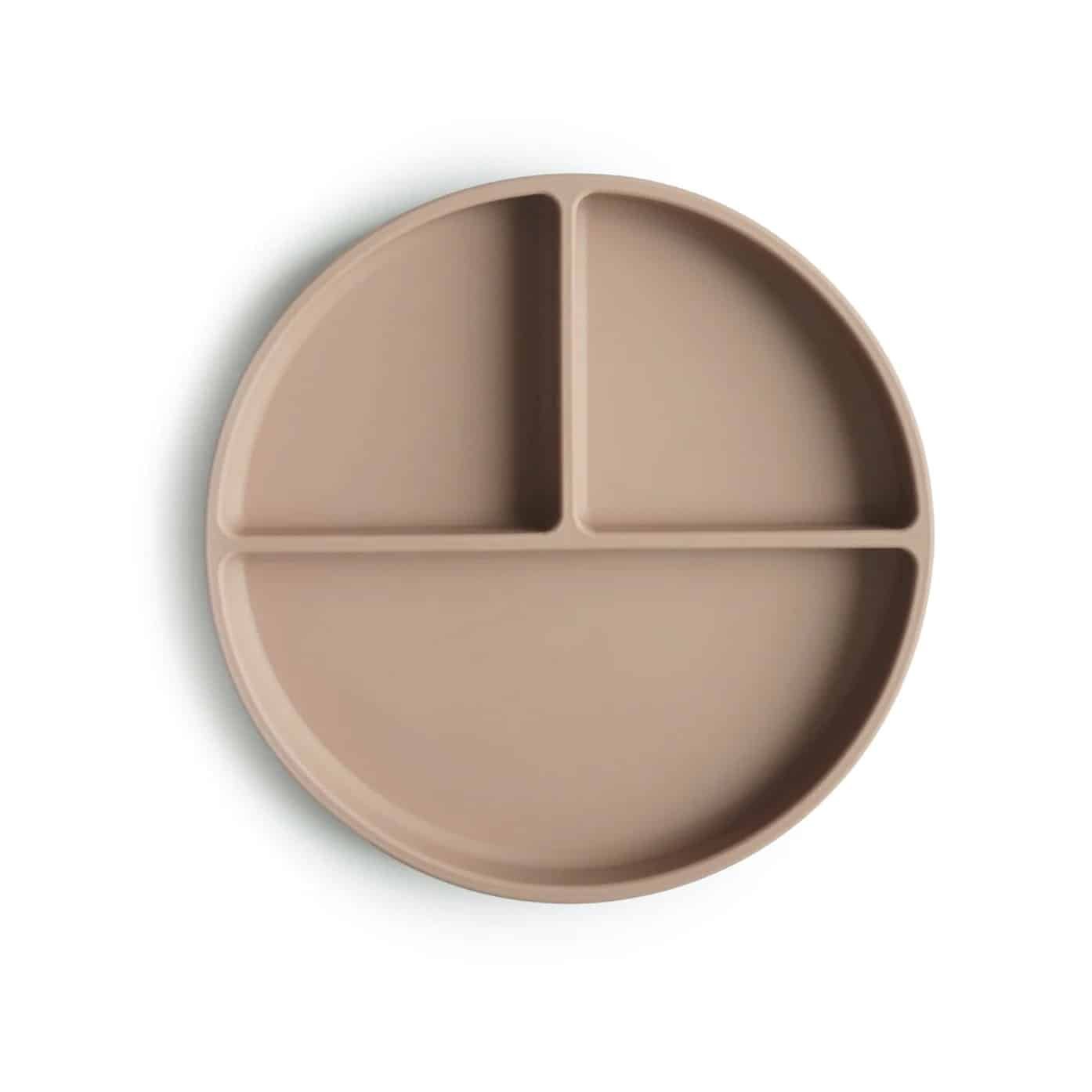 Piastra in silicone Mushie con ventosa, colore naturale (immagine principale)