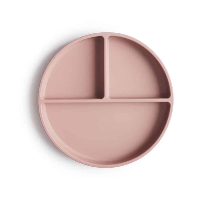 Piastra in silicone Mushie con ventosa, colore rosa cipria (Immagine principale)