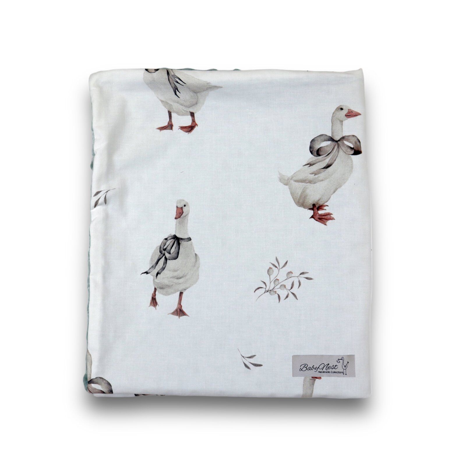 Couverture douce et moelleuse en tissu Minky Premium à motif d'oie (image principale)