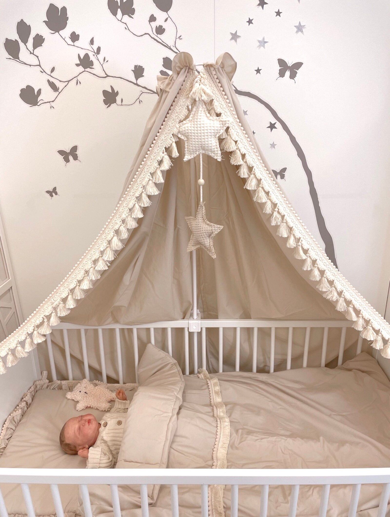 Betthimmel Boho Aus Ökotex-Baumwolle | Beige Hauptbild