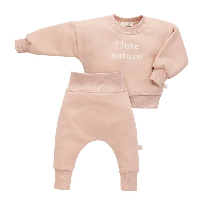 Ensemble bébé | Coton GOTS de qualité supérieure | Image principale Rose soleil levant