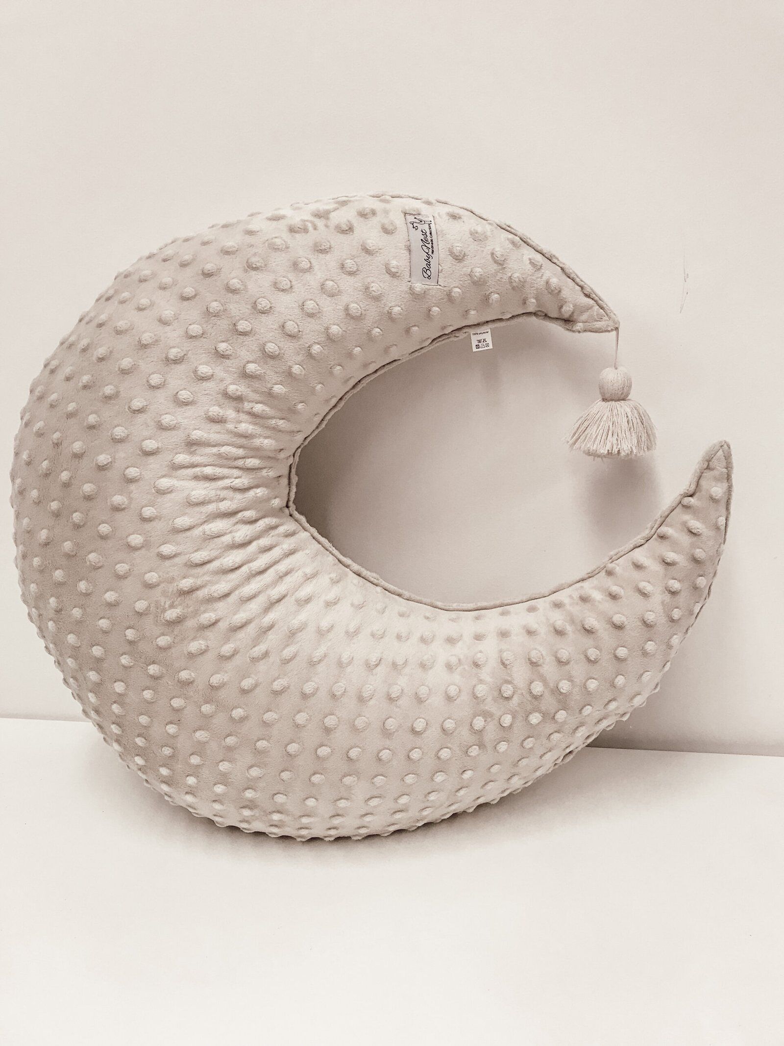 Cuscino per allattamento a mezzaluna | Minky | Beige Immagine principale