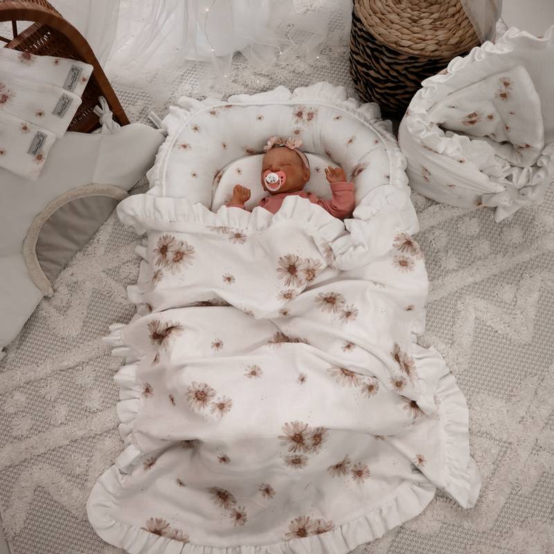 Couverture pour bébé | Mousseline double de qualité supérieure, 4 épaisseurs | Image principale de Daisy