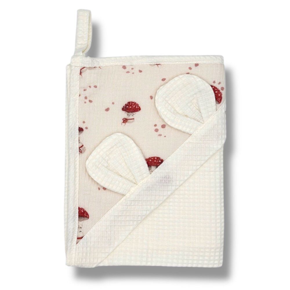 Serviette de bain à capuche | Gaufre | Image principale de Happy Mushrooms