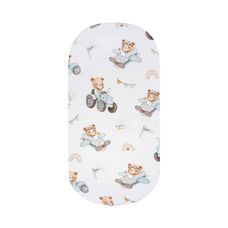 Drap-housse premium 75 x 30 cm – 100% en coton doux, respirant et moelleux | Image principale Tractors & Bears