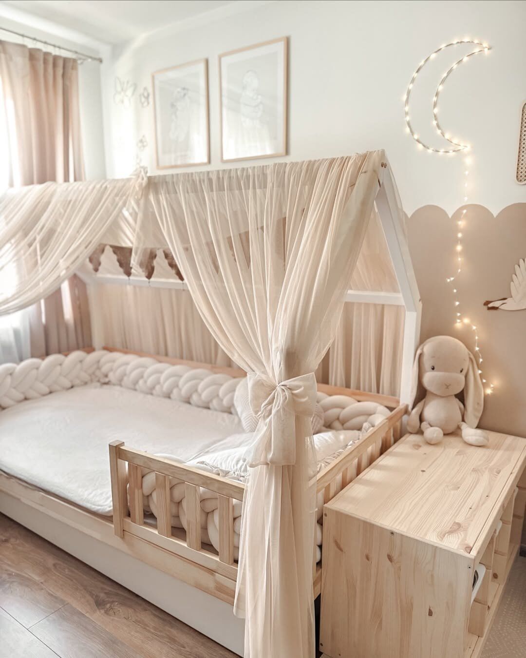 Betthimmel-Baldachin Tüll für Hausbett-Beige 29686 Ciel de lit en tulle pour lits cabane - beige (image principale)