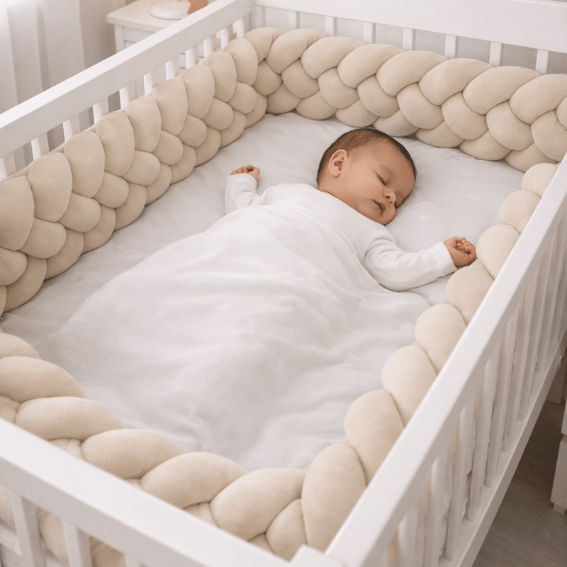Bettschlange 4-Strang aus Velours – 200 cm geflochten – Cream – Bild 1