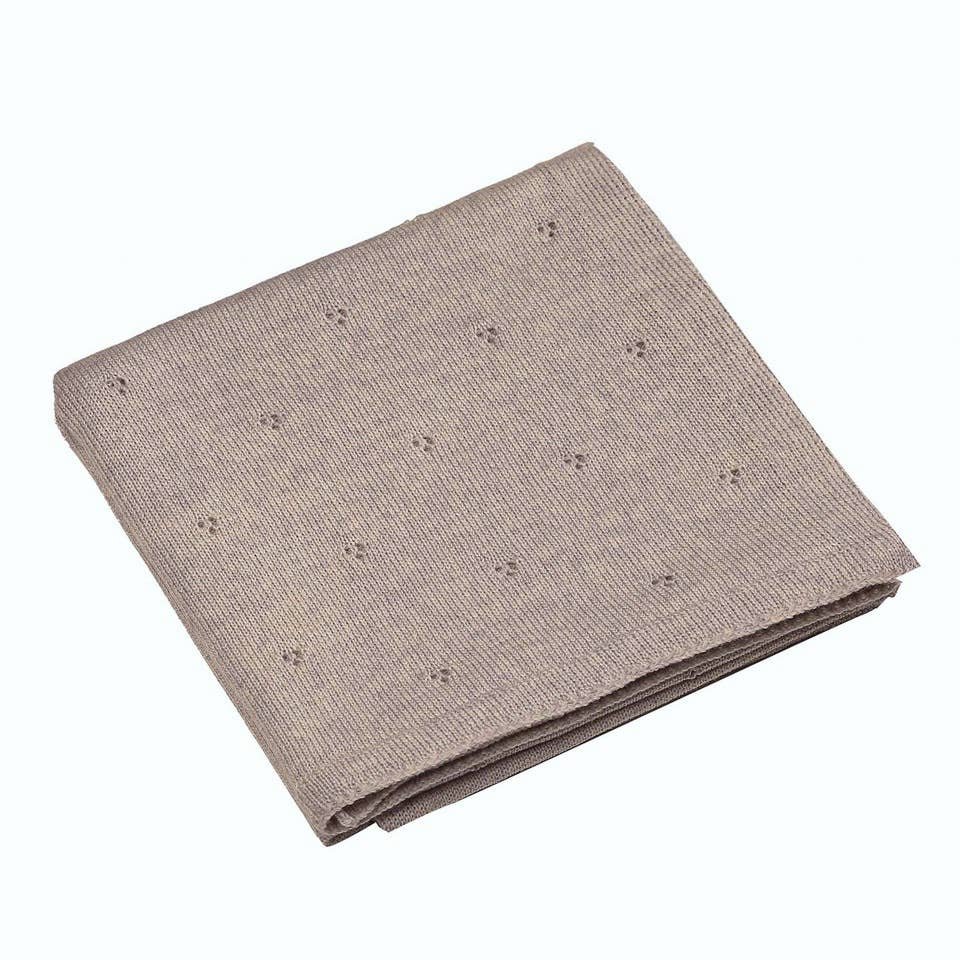Babydecke Merinowolle Jersey Taupe – Bild 1