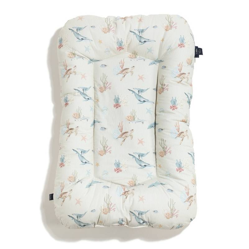 Babynest Baumwolle Velvet SEAWORLD  - M - 50 x 86 cm – Image 1