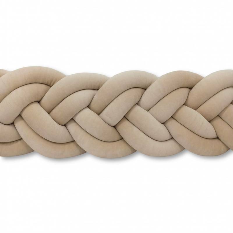 Bettschlange Dual 6 Stränge aus Velours | 200cm | Beige Hauptbild