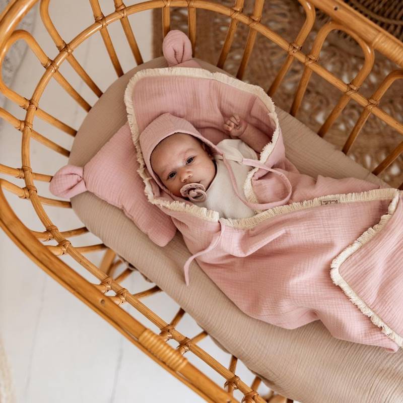 Babydecke| Double Premium Musselin 4-lagig Boho |Altrosa Hauptbild