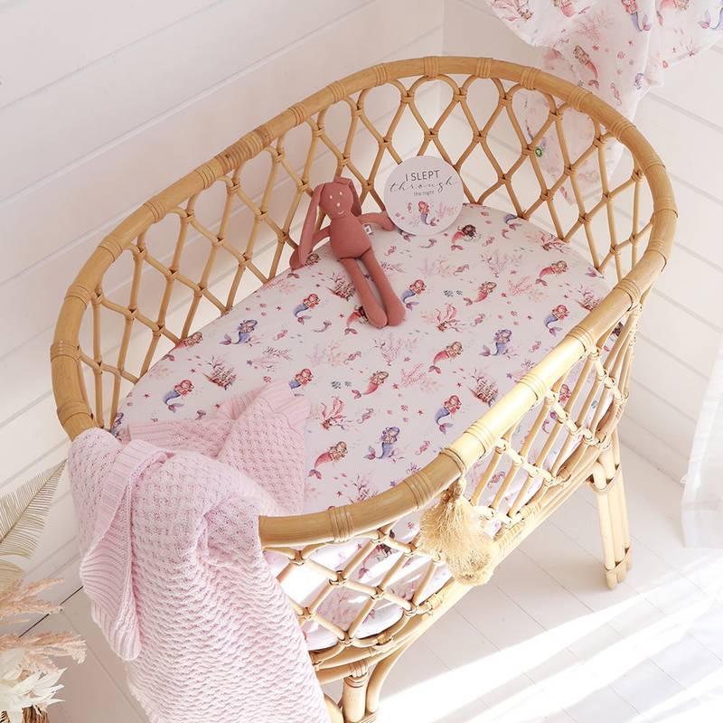 mermaid_bassinet_sheet_1_1000x@2x.jpg Mermaid Bio-Beistellbett-Spannlaken - Wickelunterlage-Bezug – Bild 1