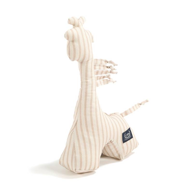 Giraffe Rattle Cotton Stripes Beige Main Image