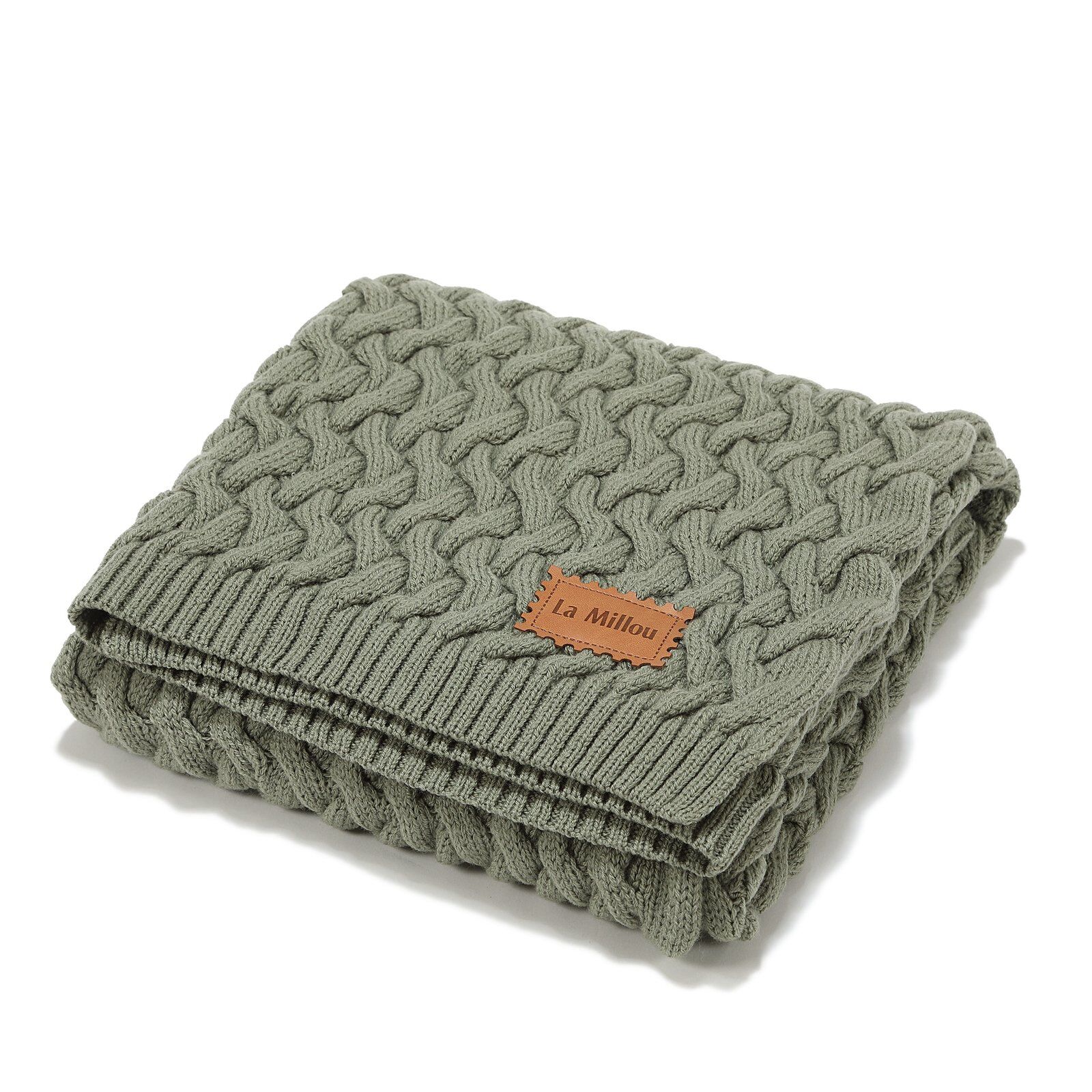 Warme Decke Merino 100% STONED GREEN - S - 85 x 85 cm - immagine 1
