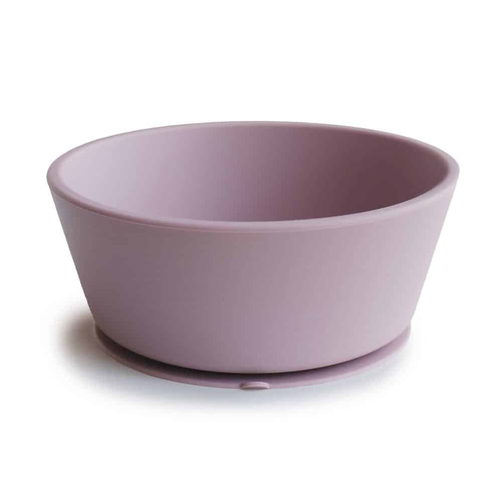 SoftLilac_Suction Bowl_1 Mushie Silikon Schüssel Soft Lilac Hauptbild