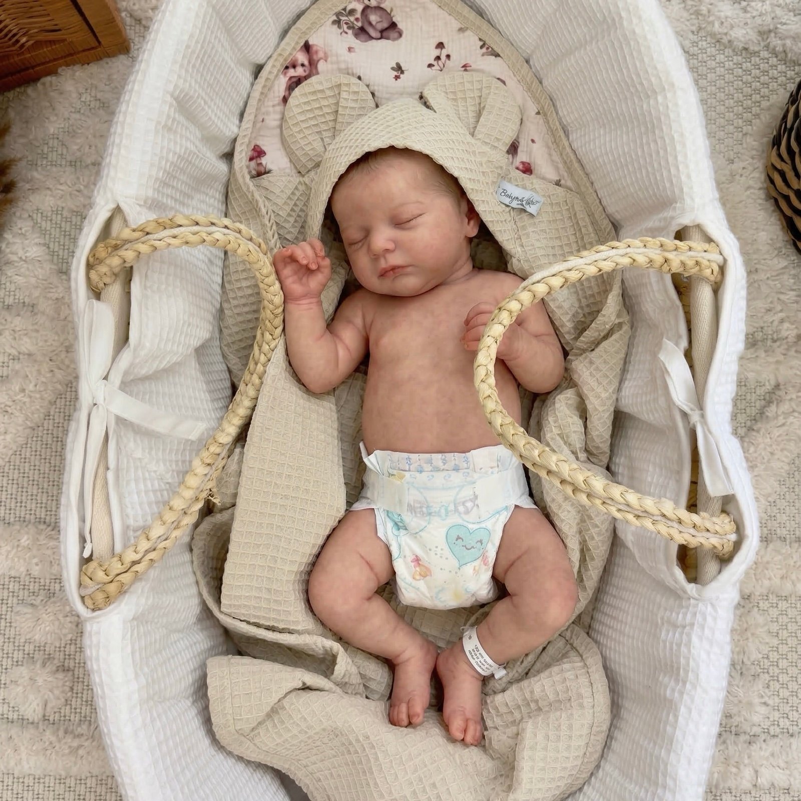 __nano_banana_2_34524-2 Badtuch mit Kapuze | Waffel| Woodland Friends Hauptbild