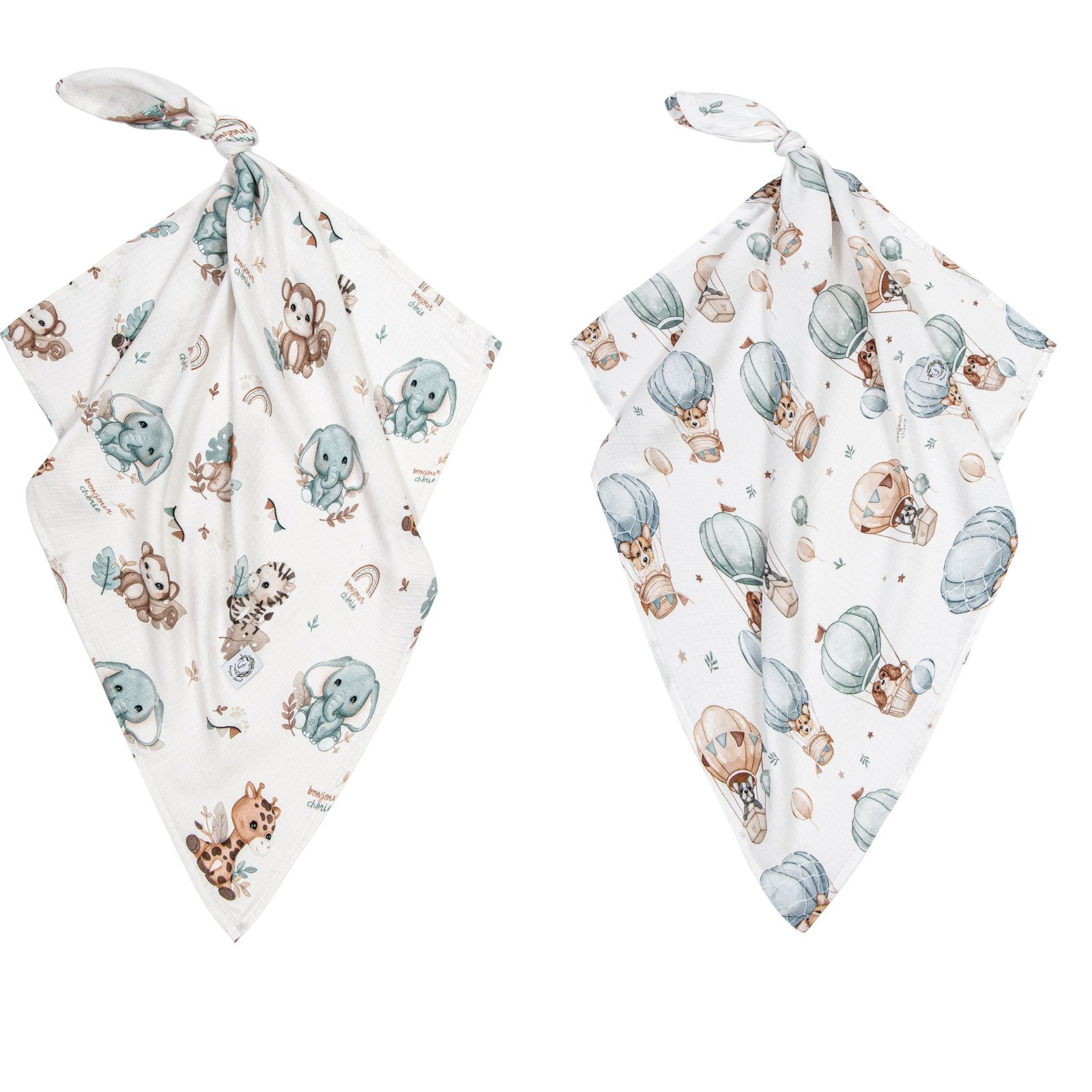 Pannolino in bambù 70x70cm Puppies Safari