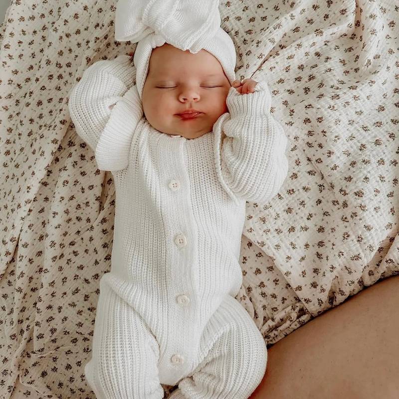 Baby Strampler mit Frill | Cream|0-3M Hauptbild