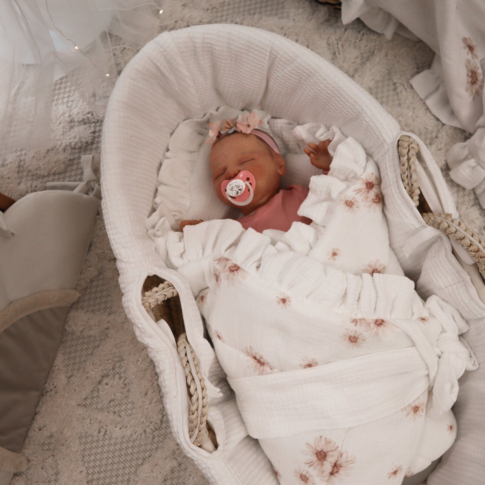 Babynest |Premium Ultra Soft Musselin |3er Set|Daisies Zusatzbild-5